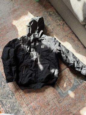 Carhartt Black Hooded Zip-Up Work Jacket